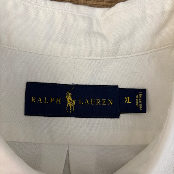 Ralph Lauren Vintage Long Sleeve Button Up Shirt White Cotton - Picture 3 of 6